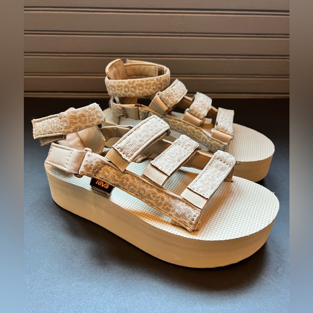 Teva Beige Platform Sandals